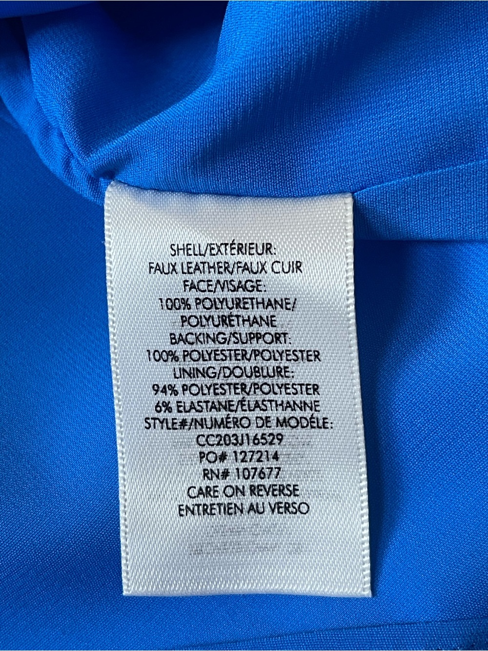 Alice + Olivia Coley Palace Blue Vegan Leather Shift Dress Size 12 Edgy - Picture 13 of 13